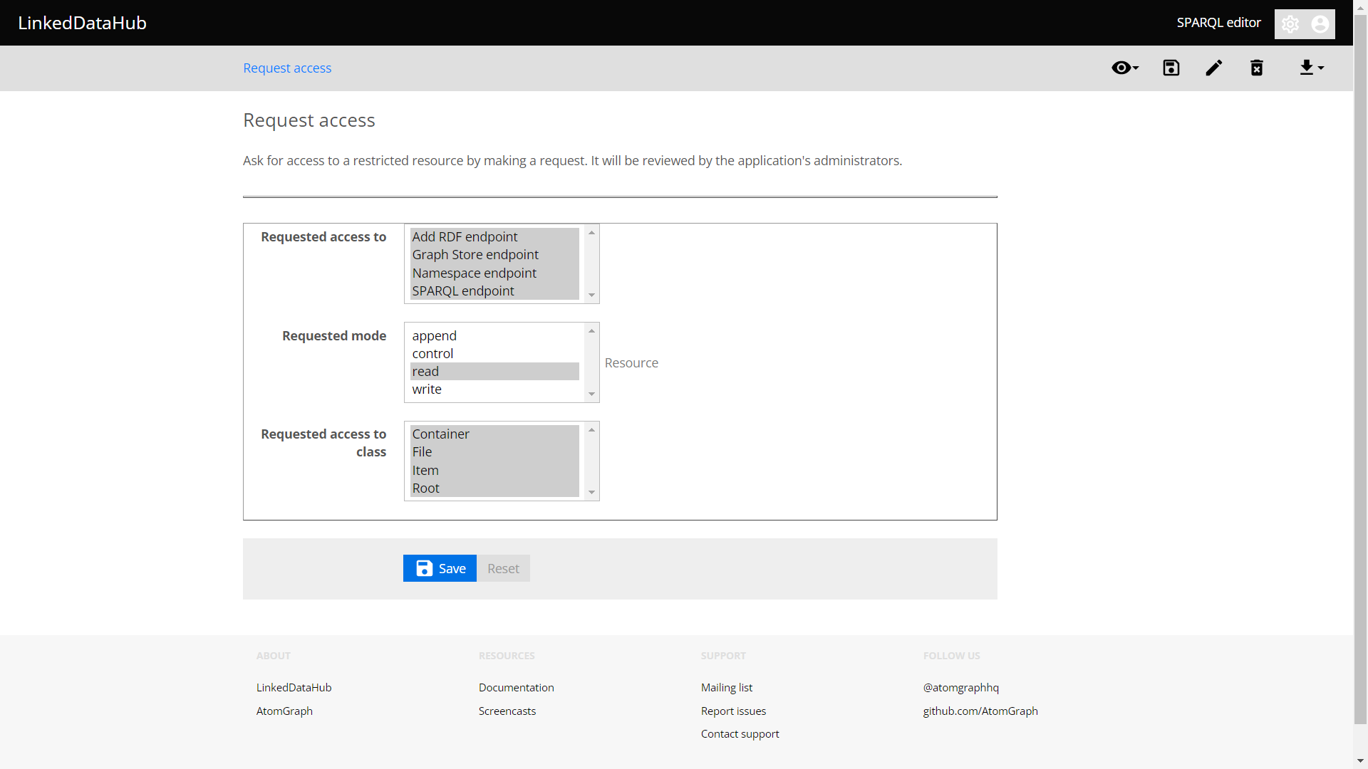 Request access form